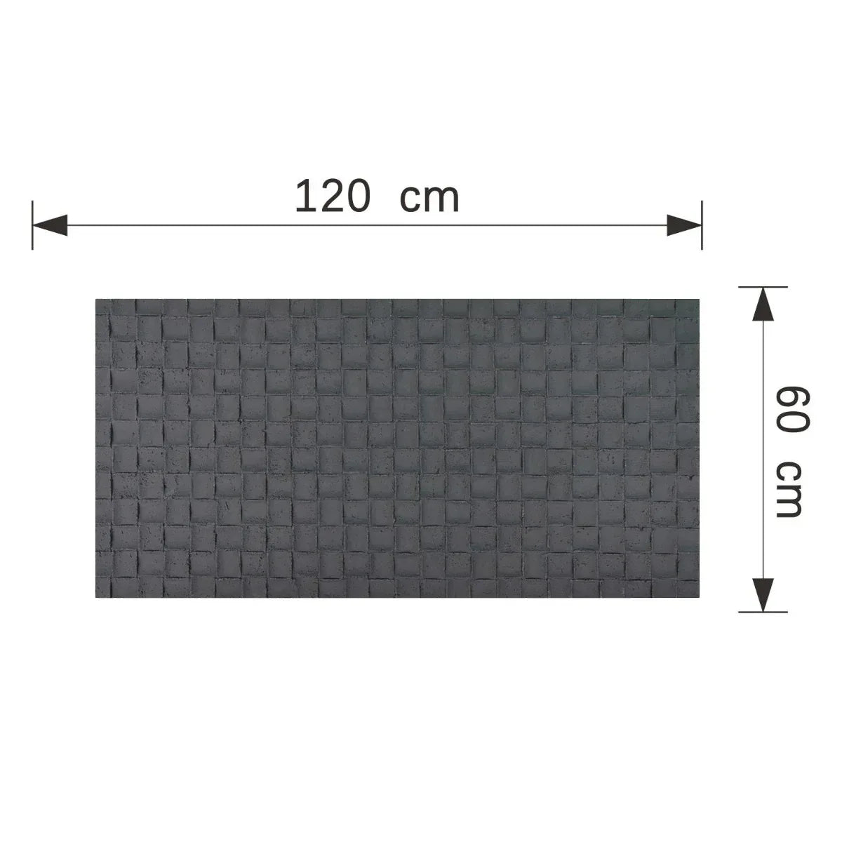 Set 9 panouri decorative din praf de piatra, Naimeed D7343, flexibile, ignifuge, strat protector ceramic, rezistente la razele UV, 120x60x0.2 cm, gri inchis
