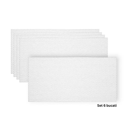 Set 6 panouri decorative din praf de piatra, Naimeed D7344, flexibile, ignifuge, strat protector ceramic, rezistente la razele UV, 120x60x0.2 cm, alb