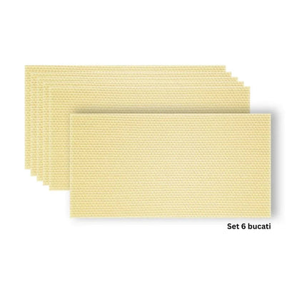 Set 6 panouri decorative din praf de piatra, Naimeed D7345, flexibile, ignifuge, strat protector ceramic, rezistente la razele UV, 120x60x0.2 cm, galben pal
