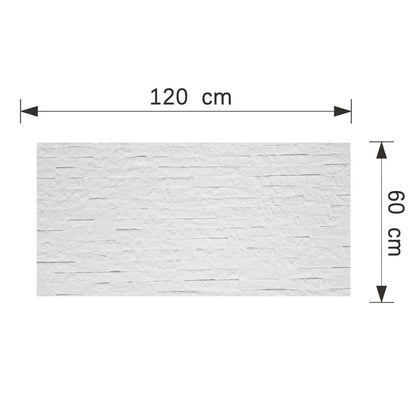 Set 12 panouri decorative din praf de piatra, Naimeed D7350, flexibile, ignifuge, strat protector ceramic, rezistente la razele UV, 120x60x0.2 cm, alb