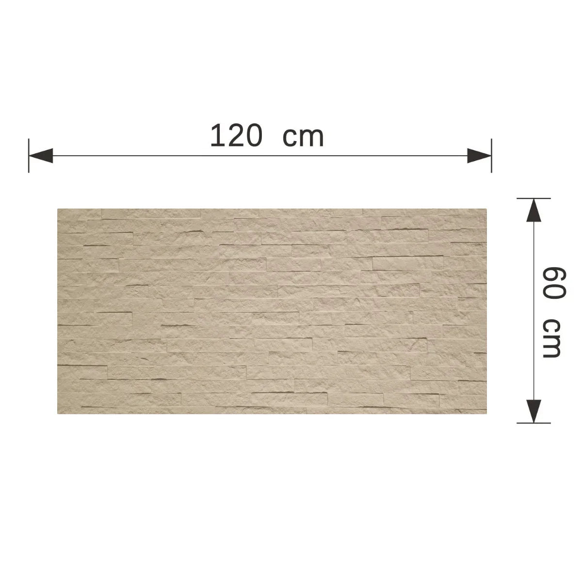 Set 12 panouri decorative din praf de piatra, Naimeed D7351, flexibile, ignifuge, strat protector ceramic, rezistente la razele UV, 120x60x0.2 cm, bej vanilie