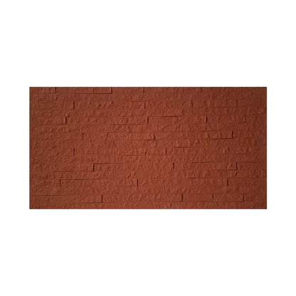 Set 12 panouri decorative din praf de piatra, Naimeed D7352, flexibile, ignifuge, strat protector ceramic, rezistente la razele UV, 120x60x0.2 cm, rosu caramiziu