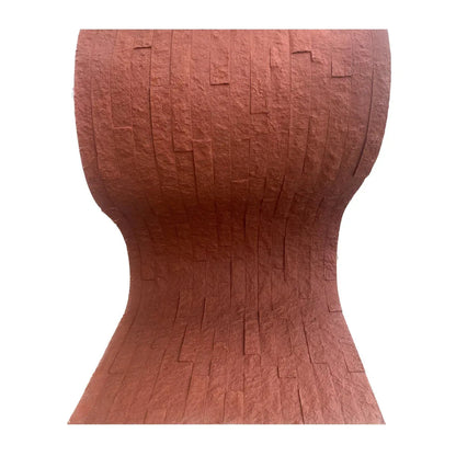 Set 12 panouri decorative din praf de piatra, Naimeed D7352, flexibile, ignifuge, strat protector ceramic, rezistente la razele UV, 120x60x0.2 cm, rosu caramiziu