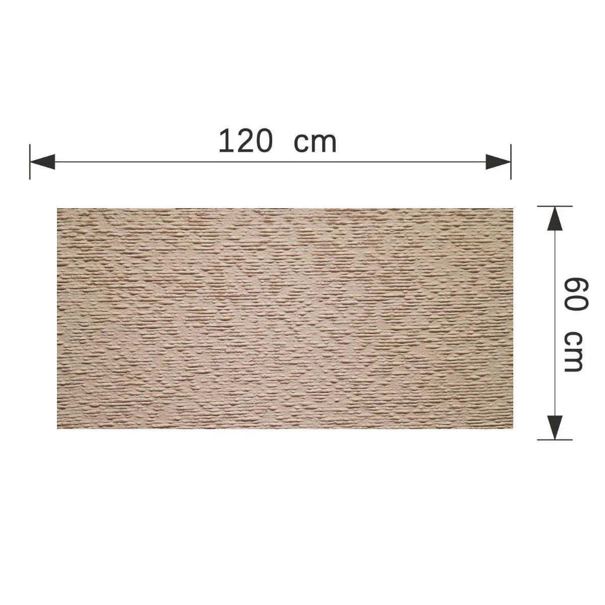 Set 12 panouri decorative din praf de piatra, Naimeed D7357, flexibile, ignifuge, strat protector ceramic, rezistente la razele UV, 120x60x0.2 cm, bej piersica