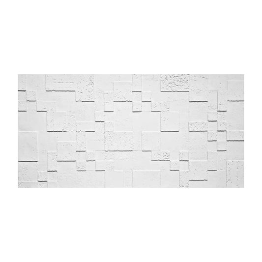 Set 12 panouri decorative din praf de piatra, Naimeed D7362, flexibile, ignifuge, strat protector ceramic, rezistente la razele UV, 120x60x0.2 cm, alb
