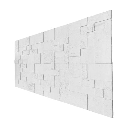 Set 12 panouri decorative din praf de piatra, Naimeed D7362, flexibile, ignifuge, strat protector ceramic, rezistente la razele UV, 120x60x0.2 cm, alb