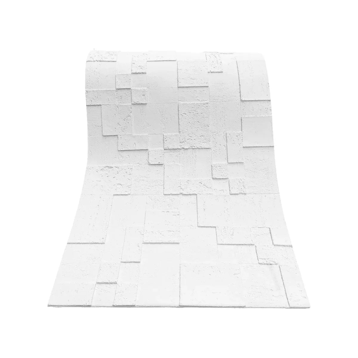 Set 12 panouri decorative din praf de piatra, Naimeed D7362, flexibile, ignifuge, strat protector ceramic, rezistente la razele UV, 120x60x0.2 cm, alb