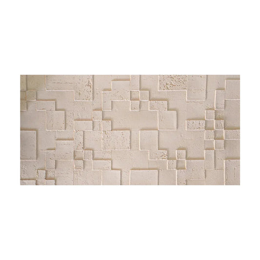 Set 10 panouri decorative din praf de piatra, Naimeed D7363, flexibile, ignifuge, strat protector ceramic, rezistente la razele UV, 120x60x0.2 cm, crem deschis