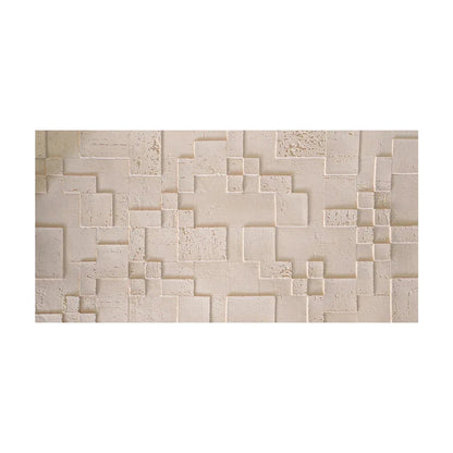 Panou decorativ din praf de piatra, Naimeed D7363, flexibil, ignifug, strat protector ceramic, rezistent la razele UV, 120x60x0.2 cm, crem deschis