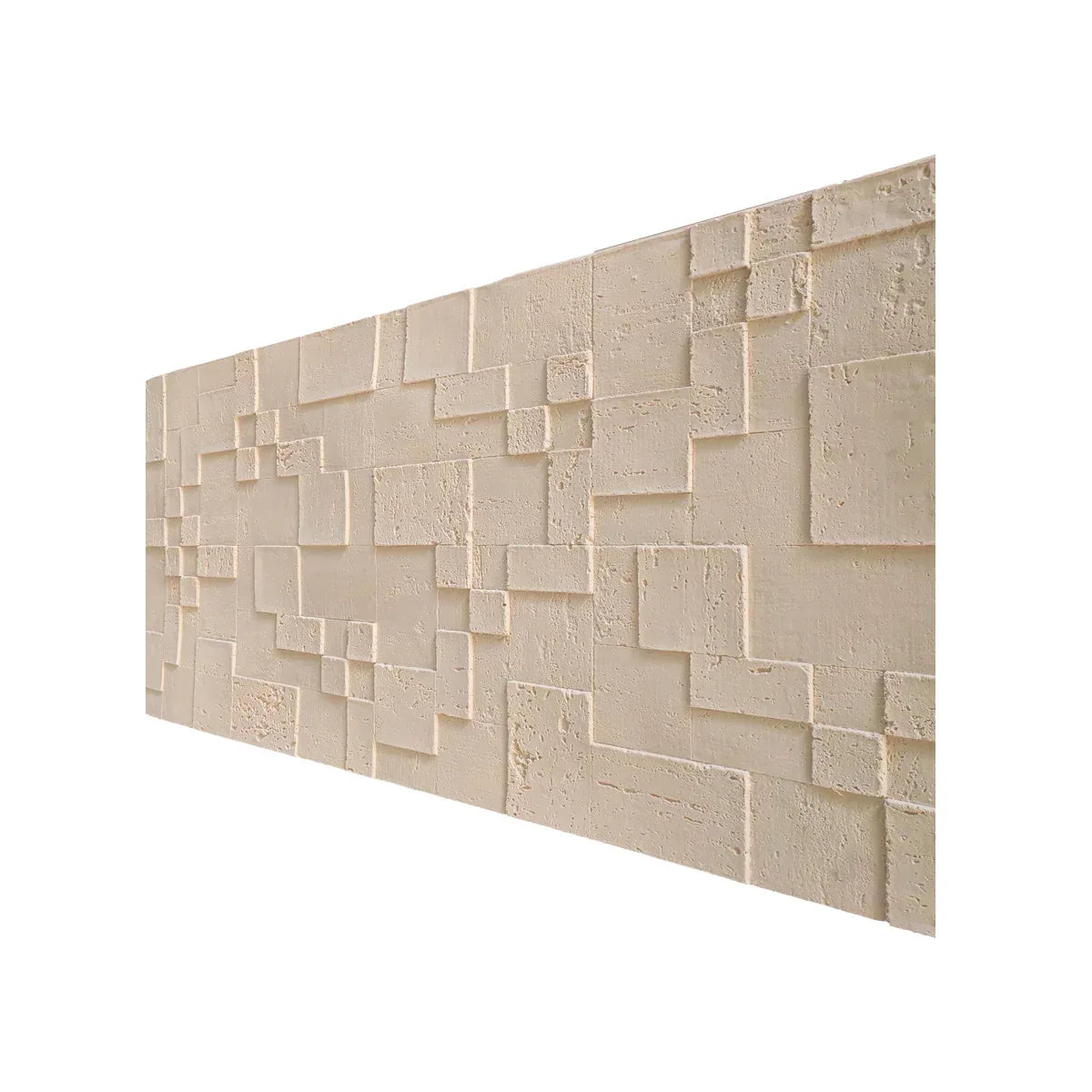 Set 10 panouri decorative din praf de piatra, Naimeed D7363, flexibile, ignifuge, strat protector ceramic, rezistente la razele UV, 120x60x0.2 cm, crem deschis
