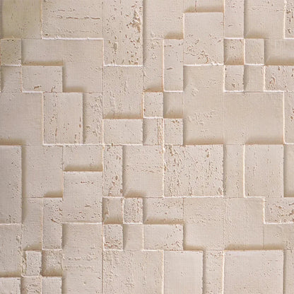 Set 10 panouri decorative din praf de piatra, Naimeed D7363, flexibile, ignifuge, strat protector ceramic, rezistente la razele UV, 120x60x0.2 cm, crem deschis