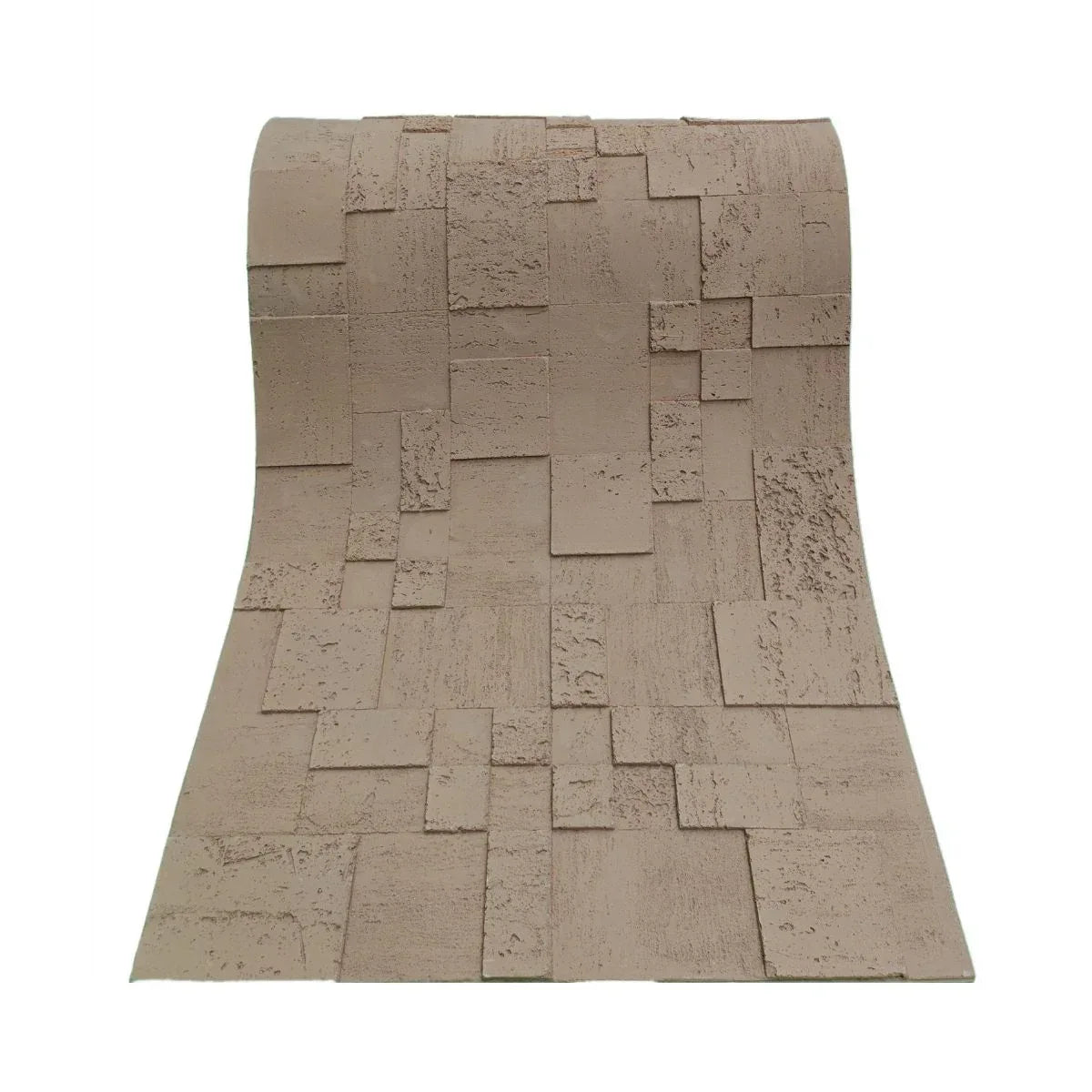 Set 10 panouri decorative din praf de piatra, Naimeed D7364, flexibile, ignifuge, strat protector ceramic, rezistente la razele UV, 120x60x0.2 cm, maro deschis