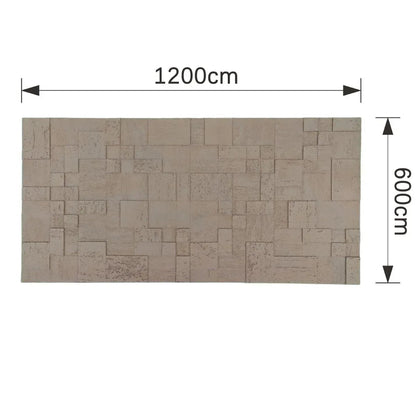Set 10 panouri decorative din praf de piatra, Naimeed D7364, flexibile, ignifuge, strat protector ceramic, rezistente la razele UV, 120x60x0.2 cm, maro deschis