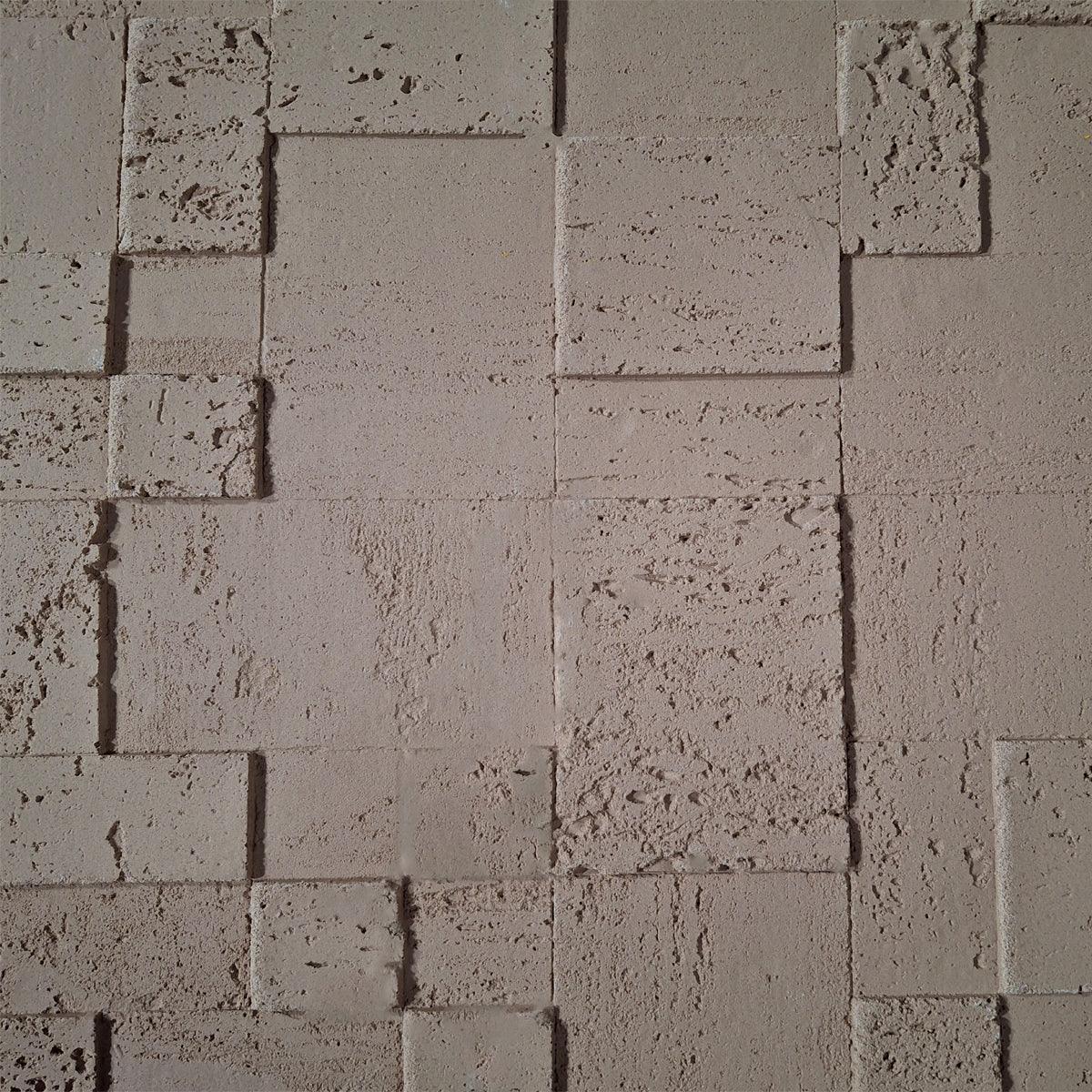 Set 10 panouri decorative din praf de piatra, Naimeed D7364, flexibile, ignifuge, strat protector ceramic, rezistente la razele UV, 120x60x0.2 cm, maro deschis