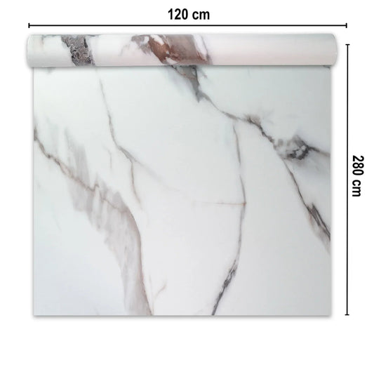 Rola panou autoadeziv, Naimeed D7395, design modern, 2.5mm grosime, 120x280cm, Alb