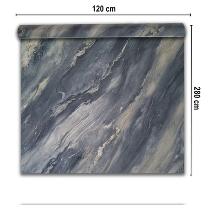 Rola panou autoadeziv, PET premium, cu pelicula protectoare, Naimeed D7407, design modern, 2.5mm grosime, 120x280cm, Gri