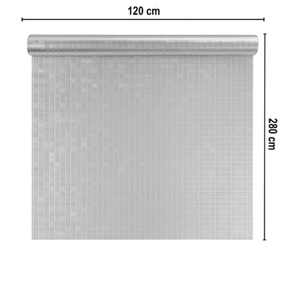 Rola panou autoadeziv, PET premium, Naimeed D7424, design 3D cu model in relief, 2.5mm grosime, 120x280cm, Argintiu