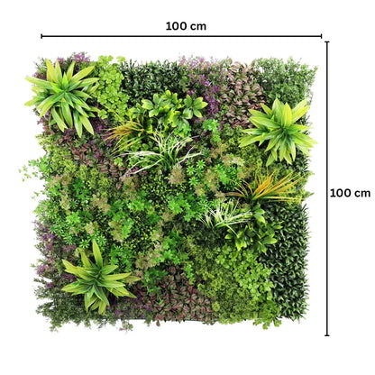 Panou din plante artificiale,cu frunze, Naimeed D7438, Multicolor, 100x100 cm