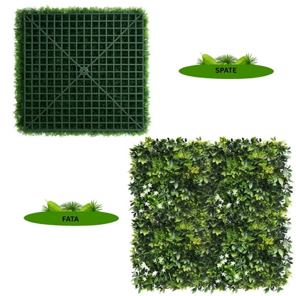 Panou din plante artificiale,cu frunze, Naimeed D7440, Verde, 100x100 cm