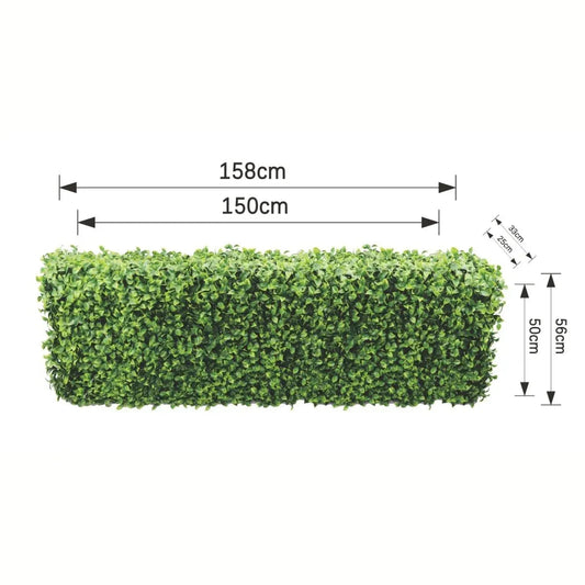 Gard din plante artificiale/ imitatie gard viu, cu structura din metal, Naimeed D7455, dimensiuni 158x56x33cm