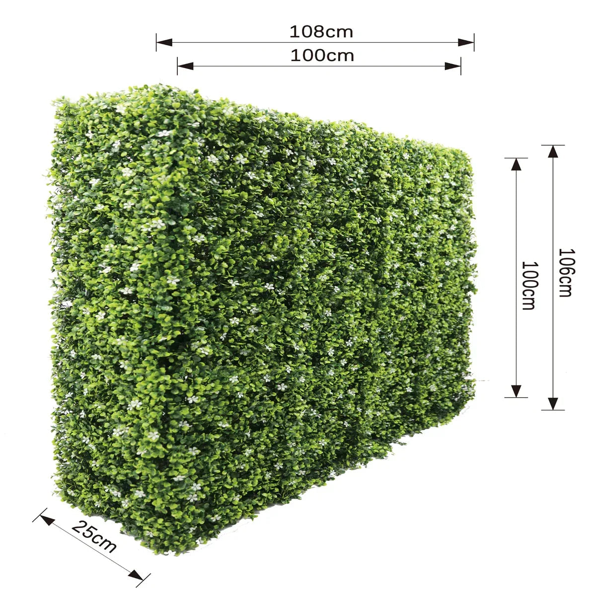 Gard din plante artificiale/ imitatie gard viu, cu structura din metal, Naimeed D7459, dimensiuni 108x106x25cm