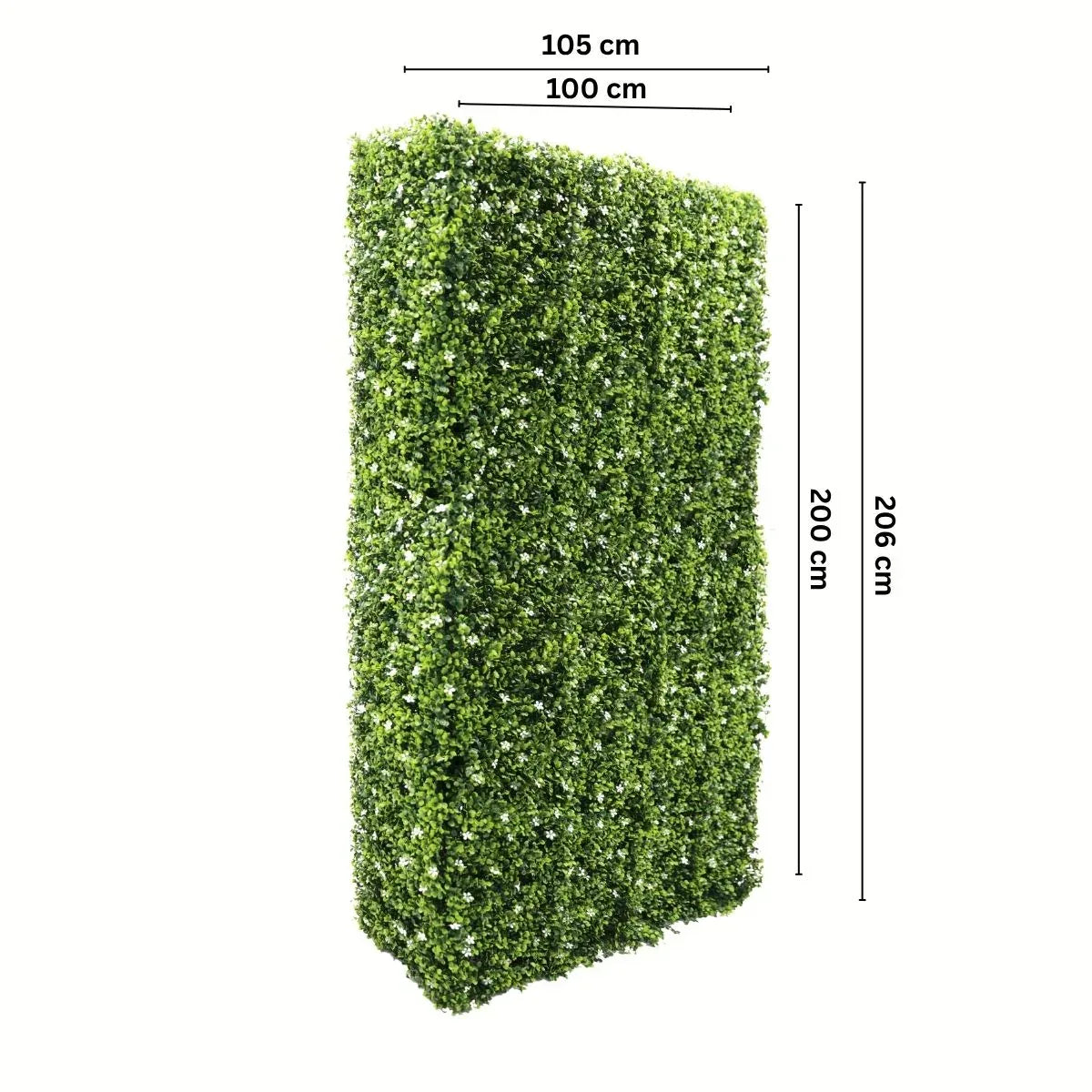 Gard din plante artificiale/ imitatie gard viu, cu structura din metal, Naimeed D7460, dimensiuni 206x105x33cm