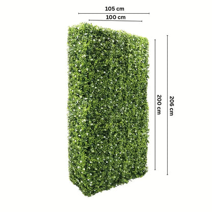 Gard din plante artificiale/ imitatie gard viu, cu structura din metal, Naimeed D7460, dimensiuni 206x105x33cm