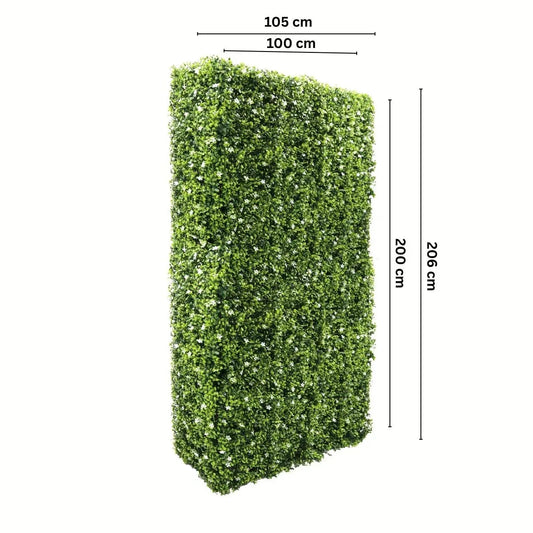 Gard din plante artificiale/ imitatie gard viu, cu structura din metal, Naimeed D7460, dimensiuni 206x105x33cm