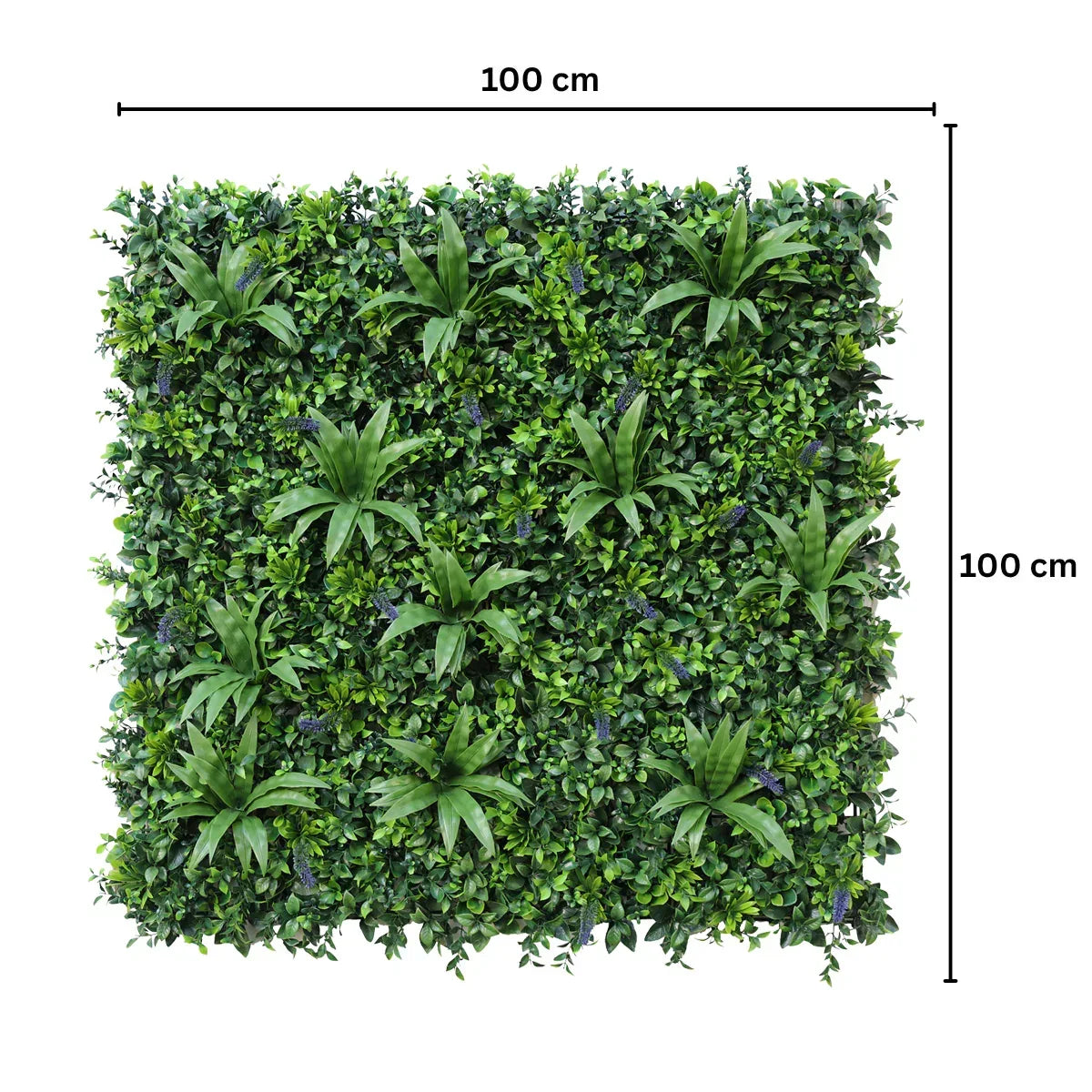 Panou din plante artificiale,cu frunze, Naimeed D7477, Verde, 100x100 cm