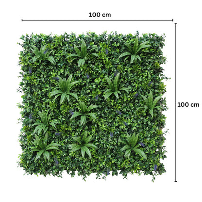 Panou din plante artificiale,cu frunze, Naimeed D7477, Verde, 100x100 cm
