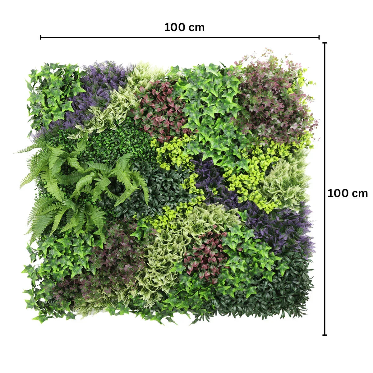 Panou din plante artificiale,cu frunze, Naimeed D7478, Multicolor, 100x100 cm