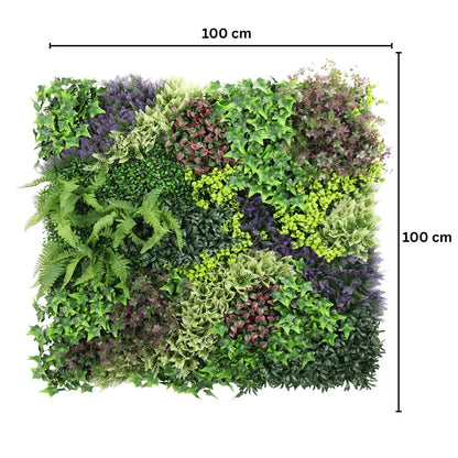 Panou din plante artificiale,cu frunze, Naimeed D7478, Multicolor, 100x100 cm