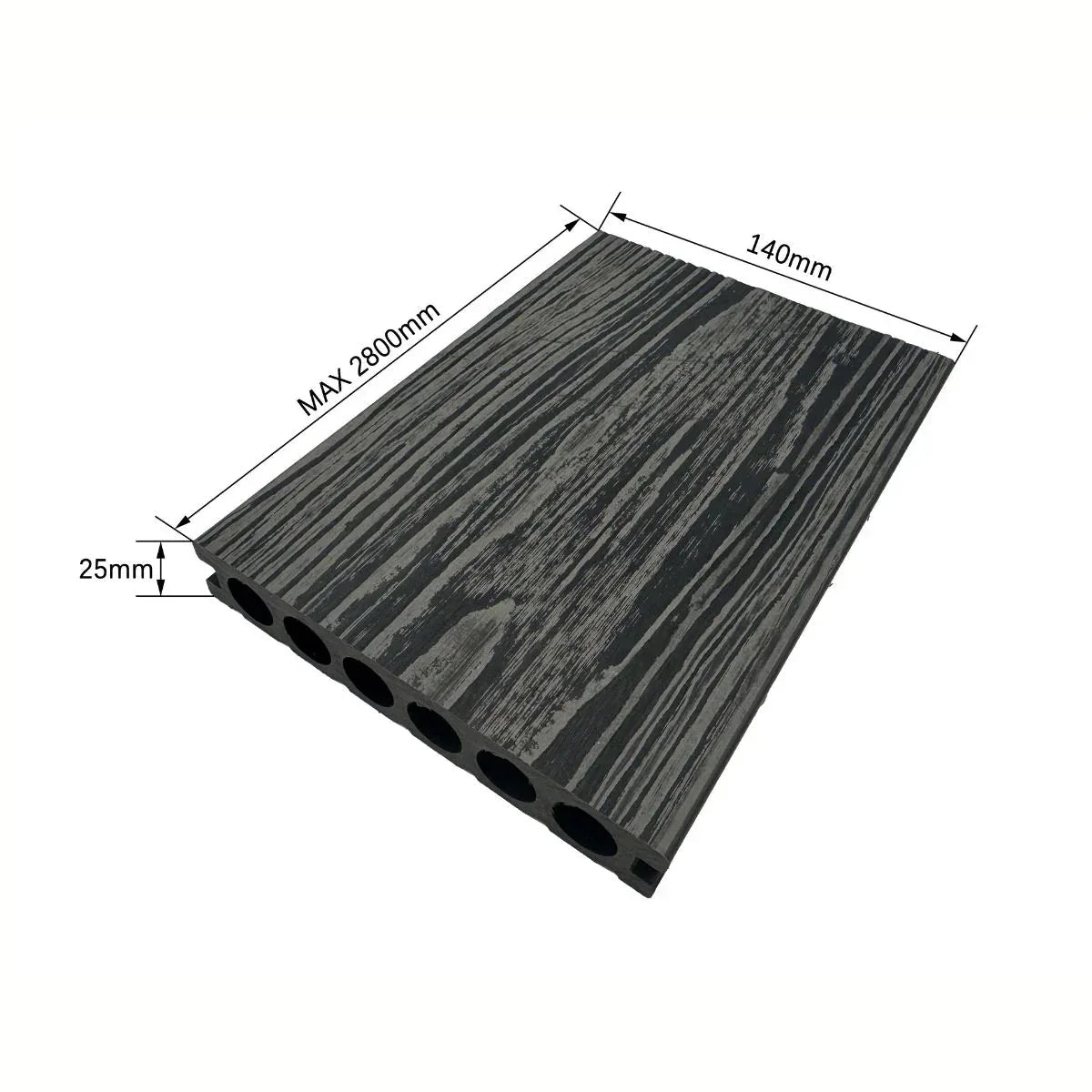 Pardoseala decking terasa din compozit WPC, Naimeed D7481, rezistenta sporita, 280x14x2.5cm, Stejar gri