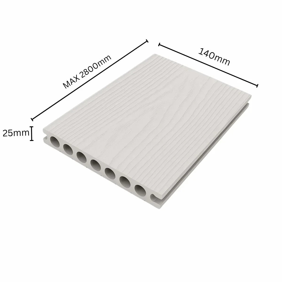 Pardoseala decking terasa din compozit WPC, Naimeed D7483, rezistenta sporita, 280x14x2.5cm, Crem