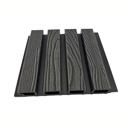 Lambriu decorativ WPC, reliefat, pentru exterior, montaj rapid, rezistenta ridicata, Naimeed D7491, 280x22x2.6cm, Stejar gri