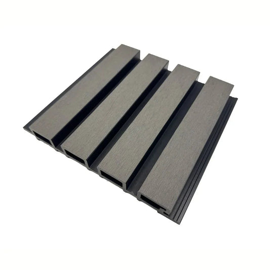 Lambriu decorativ WPC, reliefat, pentru exterior, montaj rapid, rezistenta ridicata, Naimeed D7494, 280x22x2.6cm, Stejar gri