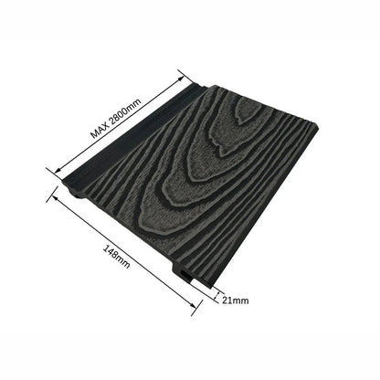 Lambriu decorativ riflaj WPC, pentru exterior, montaj rapid, rezistenta ridicata, Naimeed D7497, 280x14.8x2.1cm, Stejar gri