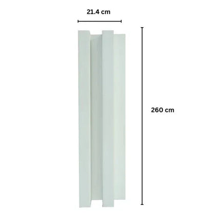 Panou decorativ riflaj WPC, montaj rapid, rezistenta ridicata, Naimeed D7517, 260x21.4x6cm, alb