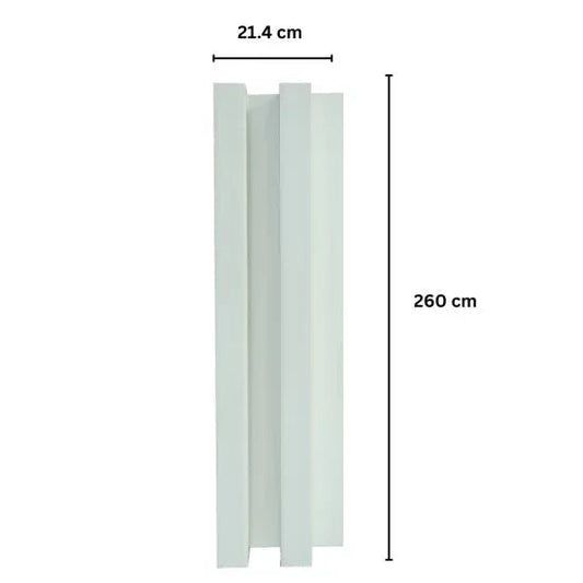 Panou decorativ riflaj WPC, montaj rapid, rezistenta ridicata, Naimeed D7517, 260x21.4x6cm, alb