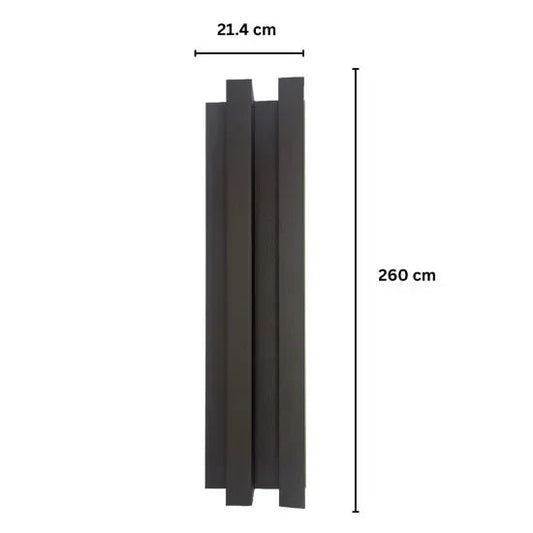 Panou decorativ riflaj WPC, montaj rapid, rezistenta ridicata, Naimeed D7519, 260x21.4x6cm, maro