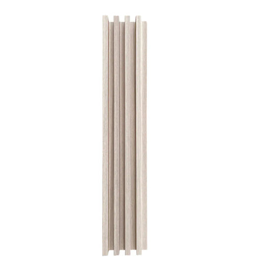 Panou decorativ riflaj WPC, montaj rapid, rezistenta ridicata, Naimeed D7531, 260x16.8x2.3cm, stejar albicios