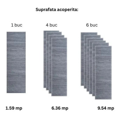 Panou decorativ riflaj WPC, Naimeed D7555, sistem de imbinare straight, aspect rafinat si montaj usor, 260x61.1x0.9cm, gri