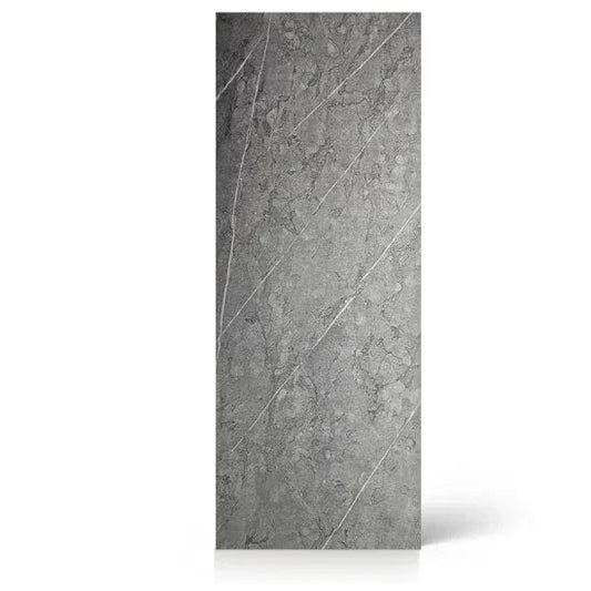Panou decorativ riflaj WPC, Naimeed D7557, sistem de imbinare straight, aspect rafinat si montaj usor, 260x61.1x0.9cm, gri marmorat