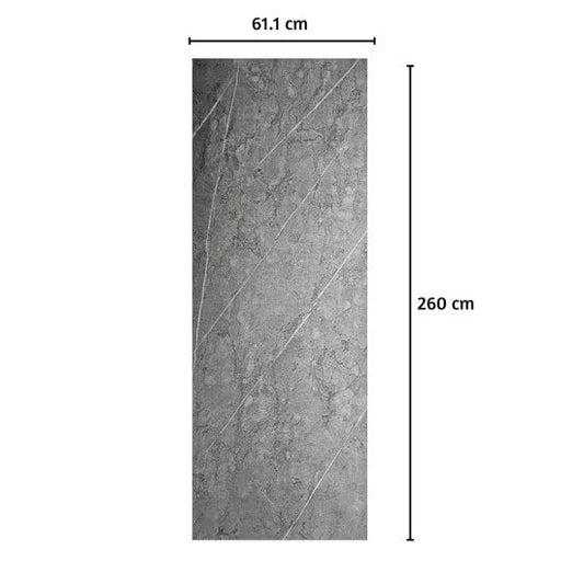 Panou decorativ riflaj WPC, Naimeed D7557, sistem de imbinare straight, aspect rafinat si montaj usor, 260x61.1x0.9cm, gri marmorat