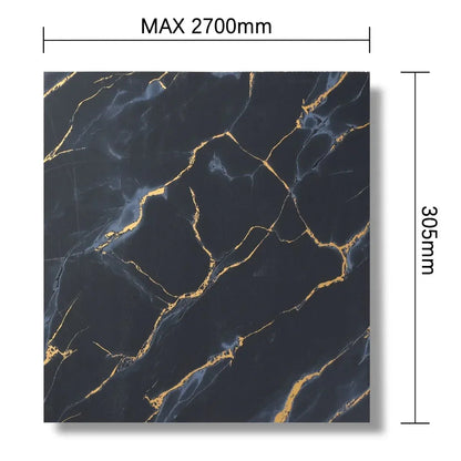 Panou decorativ, riflaj, polimer rigid, Naimeed D7608, Dimensiuni 270x30.5x0.45cm, Negru