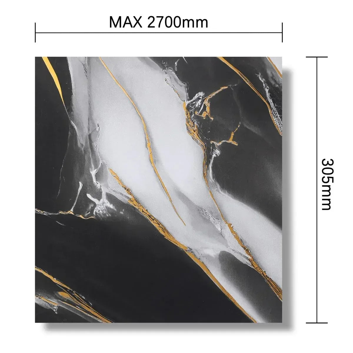 Panou decorativ, riflaj, polimer rigid, Naimeed D7609, Dimensiuni 270x30.5x0.45cm, Negru