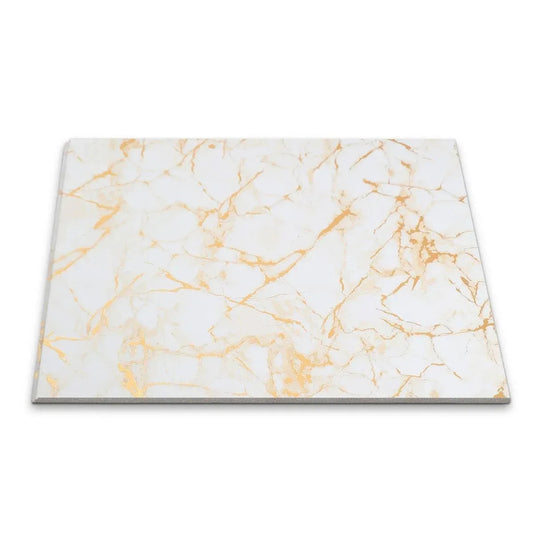 Panou decorativ, riflaj, polimer rigid, Naimeed D7613, Dimensiuni 270x30.5x0.45cm, Alb/Auriu