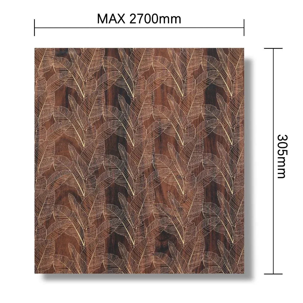 Panou decorativ, riflaj, polimer rigid, Naimeed D7616, Dimensiuni 270x30.5x0.45cm, Maro