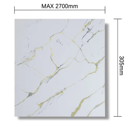 Panou decorativ, riflaj, polimer rigid, Naimeed D7618, Dimensiuni 270x30.5x0.45cm, Alb