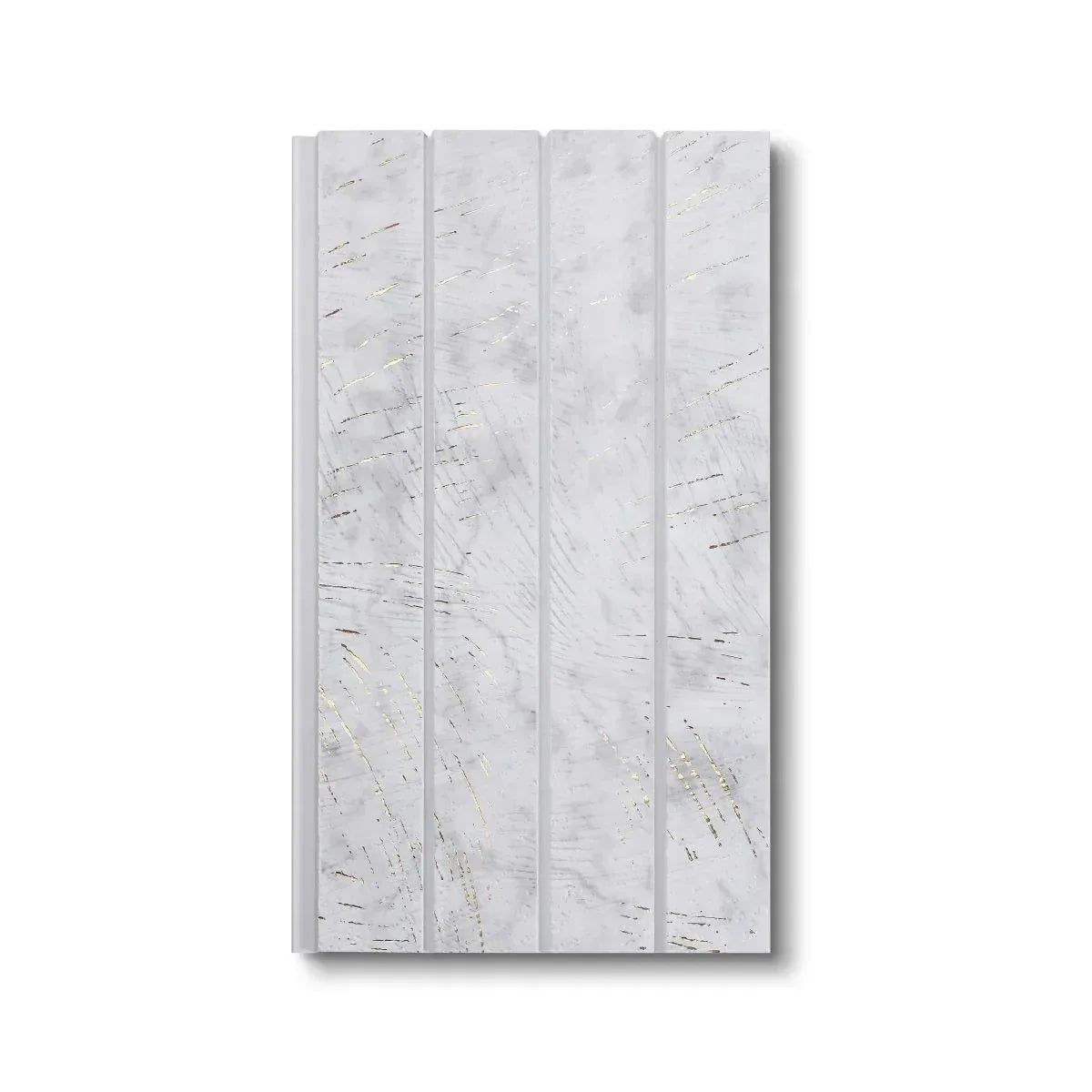 Panou decorativ, riflaj, polimer rigid, Naimeed D7623, Dimensiuni 270x16.5x1.1cm, Alb/Auriu